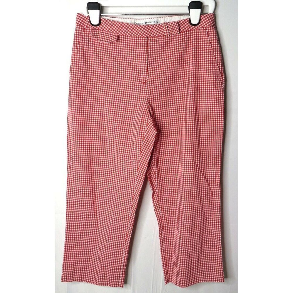 Tommy Hilfiger Checkered Gingham Cropped Pants 10